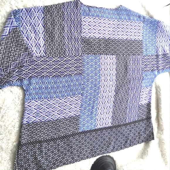 Chico's Lightweight Patchwork Print Top Sz.3=XL/16 - Picture 2 of 11